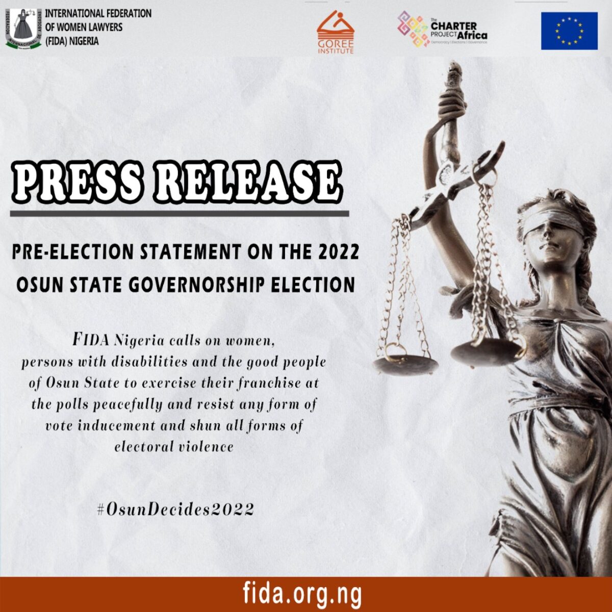 FIDA Nigeria Pre-Election Statement on The 2022 Osun State Governorship Election